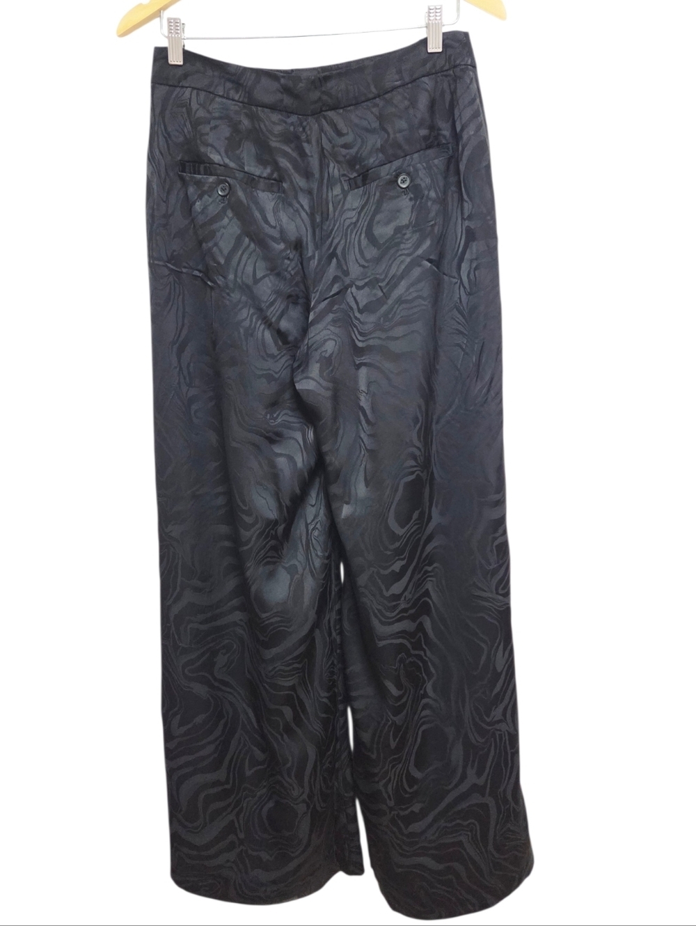 Banana Republic Jacquard Pleated Wide Leg Pants Black 4 - Picture 6 of 12